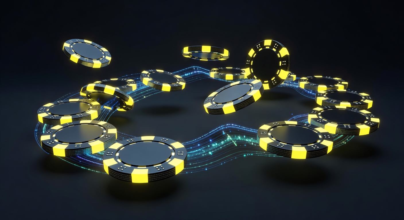 Abstract Casino Chips Glowing Yellow